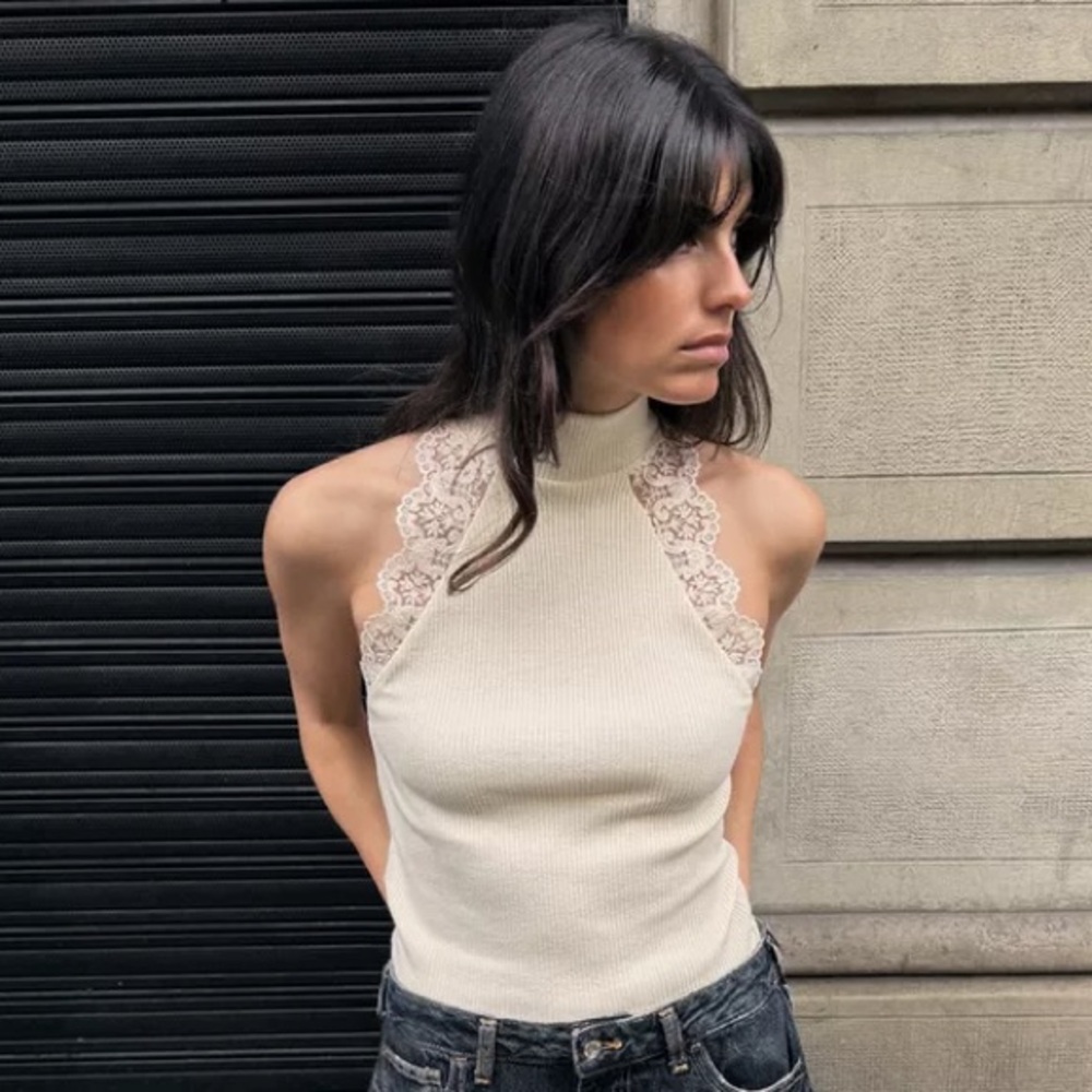 ZARA LACE RIB TOP - Picture 6 of 11